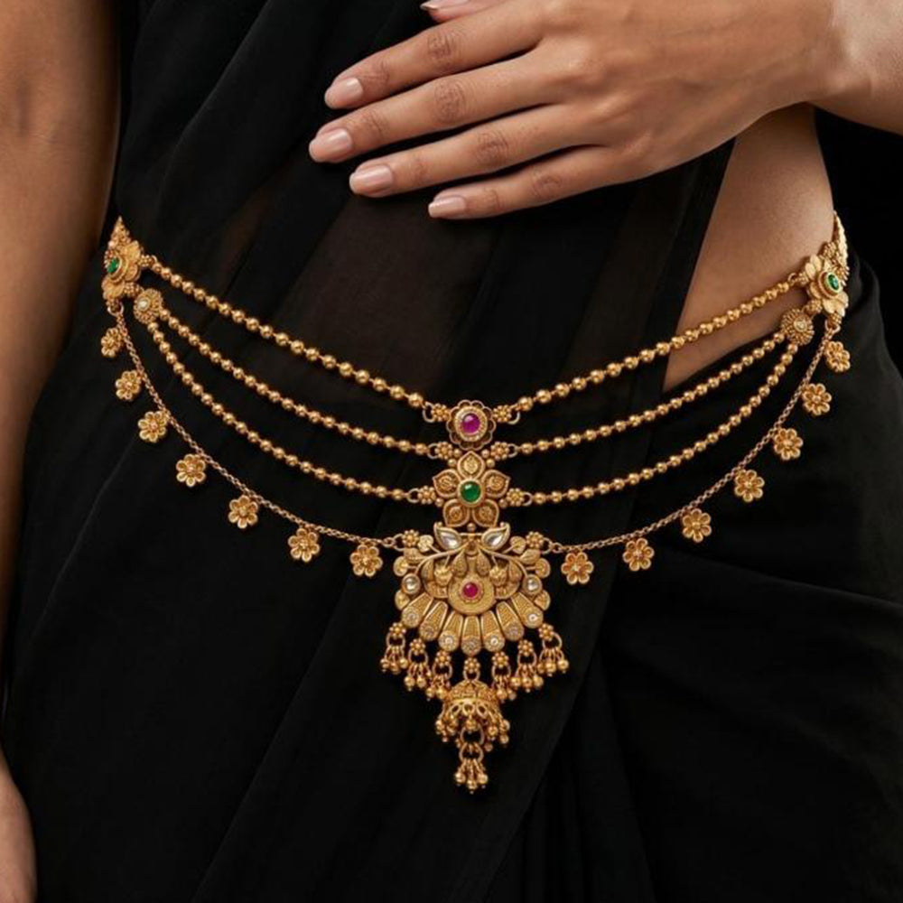 Tanish Art Jewellery Timeless Pota Stone And Pearls Kamarbandh