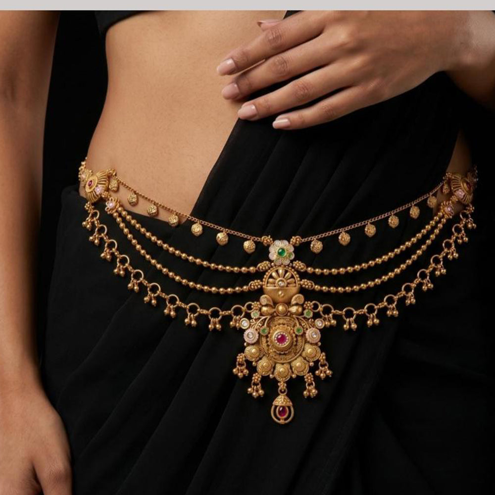 Tanish Art Jewellery Timeless Pota Stone And Pearls Kamarbandh