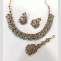 Tanish Art Jewellery Statement Pota Stone And Pearl Neckalce Set