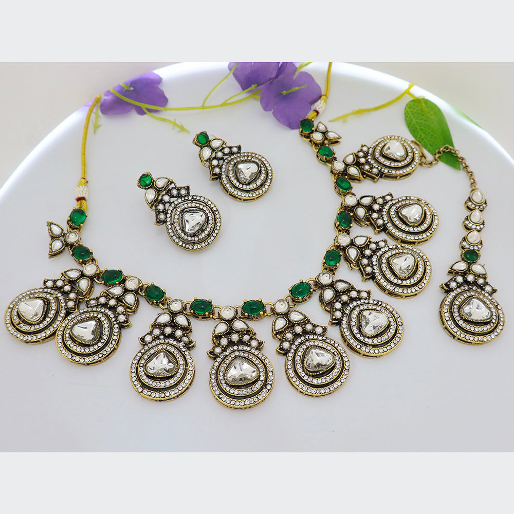 Tanish Art Jewellery Statement Pota Stone Neckalce Set