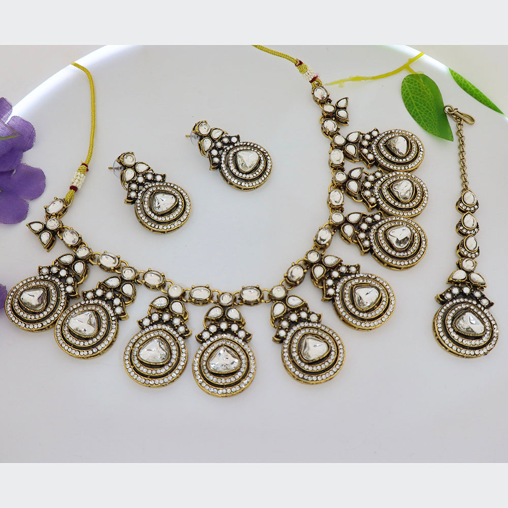Tanish Art Jewellery Statement Pota Stone Neckalce Set
