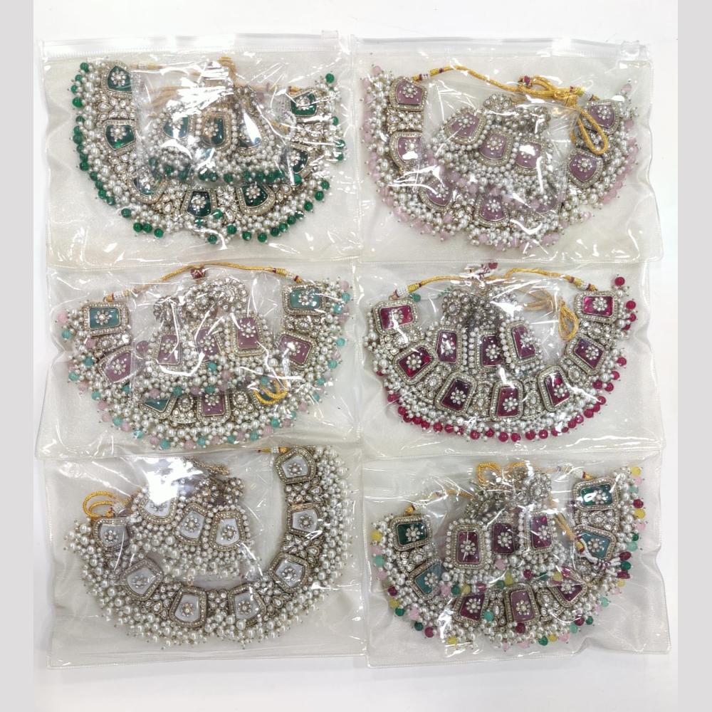 Tanish Art Jewellery Statement Pota Stone And Pearl Neckalce Set
