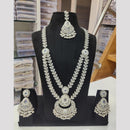 Tanish Art Jewellery Statement Crystal Stone And Pearl Long Neckalce Set