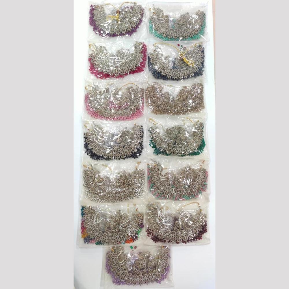 Tanish Art Jewellery Statement Crystal Stone And Pearl Neckalce Set
