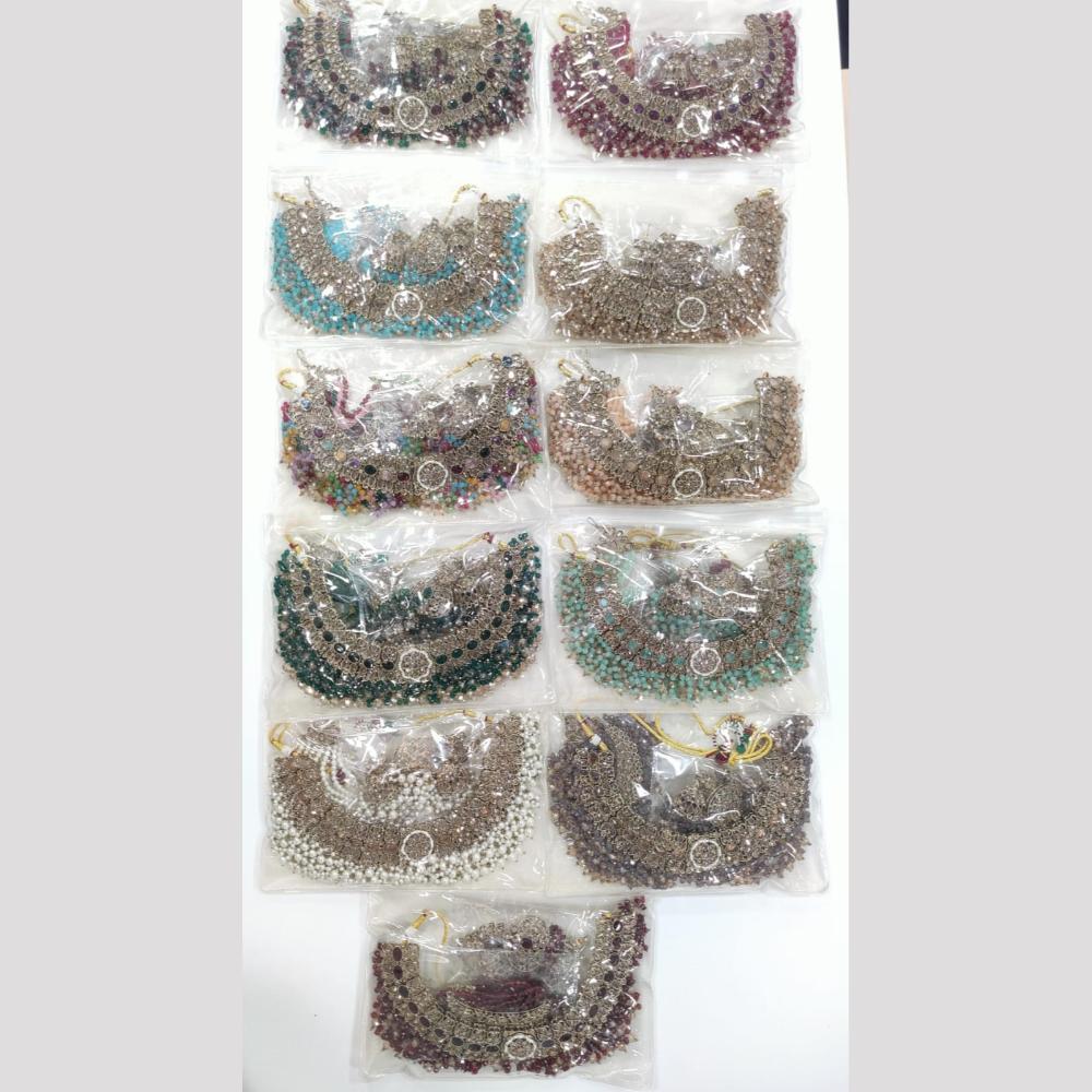 Tanish Art Jewellery Statement Crystal Stone And Pearl Neckalce Set