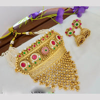 Tanish Art Jewellery Statement Pota Stone And Pearl Choker Neckalce Set