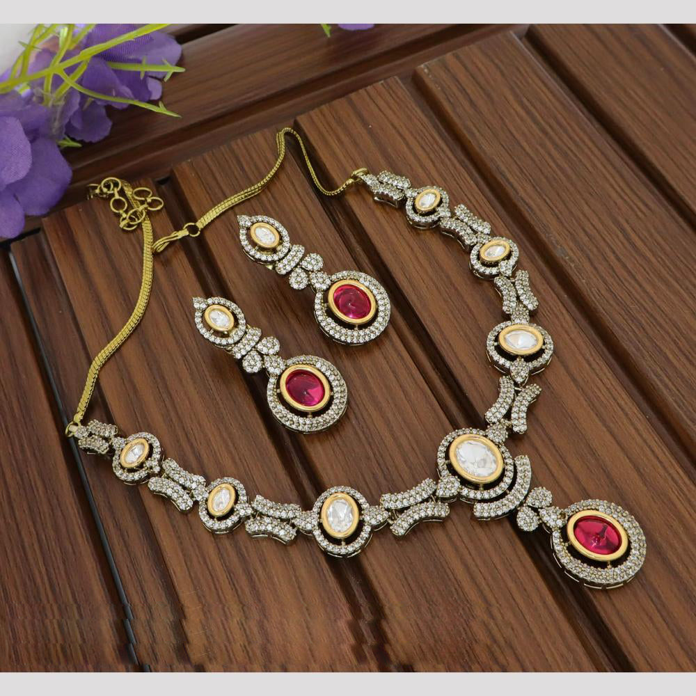 Tanish Art Jewellery Statement Pota Stone Neckalce Set