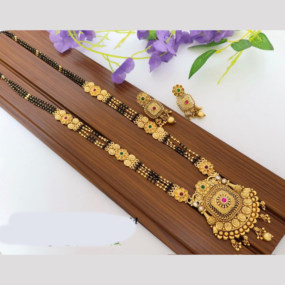 Tanish Art Jewellery Elegant Pota Stone And Beads Mangalsutra Set