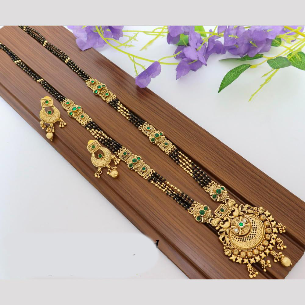 Tanish Art Jewellery Elegant Pota Stone And Beads Mangalsutra Set