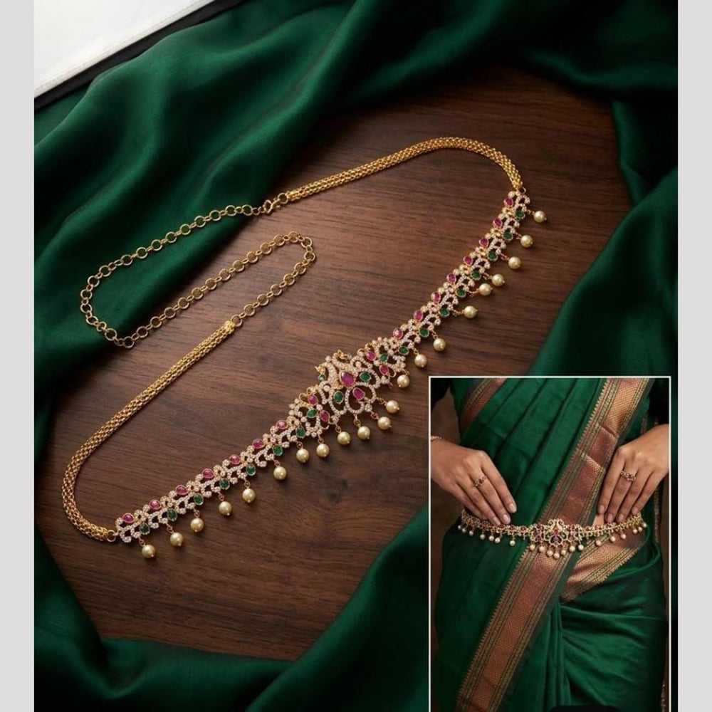 Tanish Art Jewellery Timeless Pota Stone And Pearls Kamarbandh