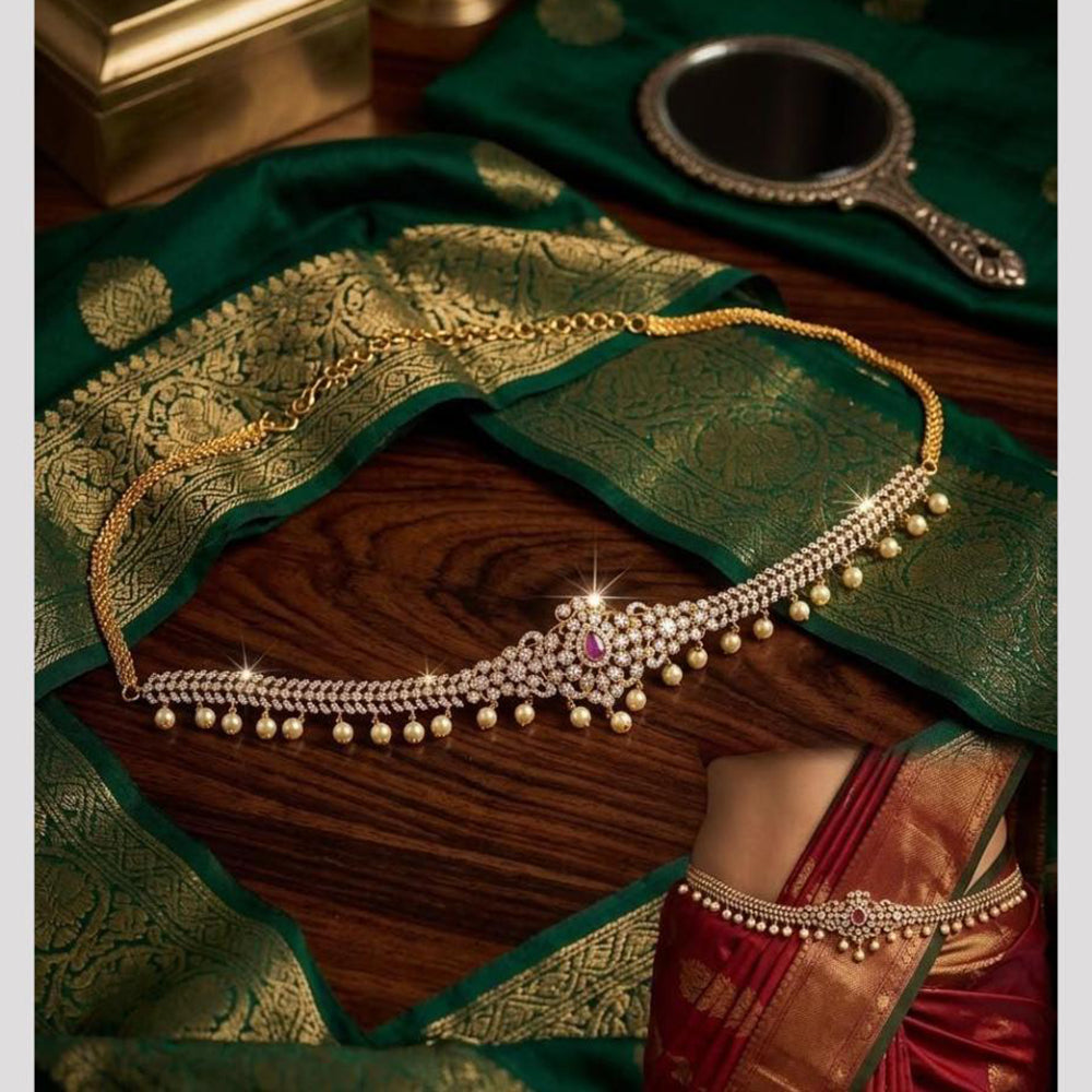Tanish Art Jewellery Timeless Pota Stone And Pearls Kamarbandh
