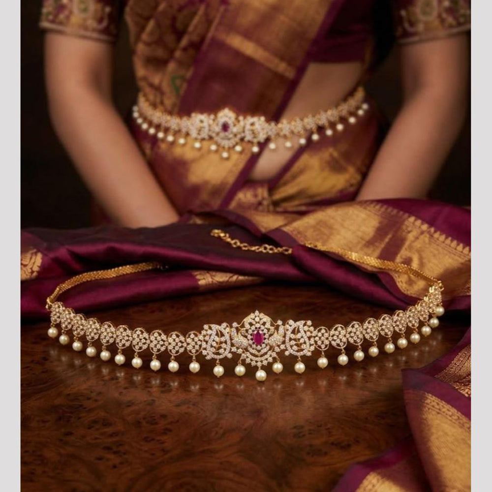 Tanish Art Jewellery Timeless Pota Stone And Pearls Kamarbandh