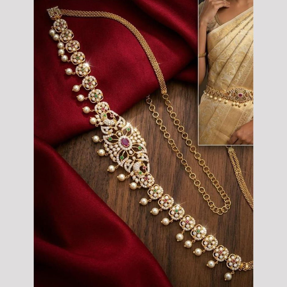 Tanish Art Jewellery Timeless Pota Stone And Pearls Kamarbandh