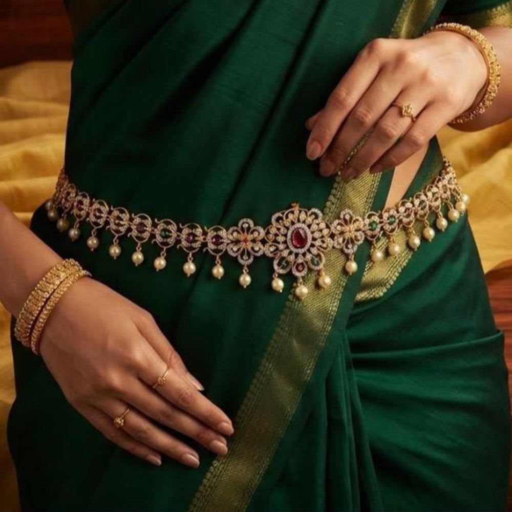 Tanish Art Jewellery Timeless Pota Stone And Pearls Kamarbandh
