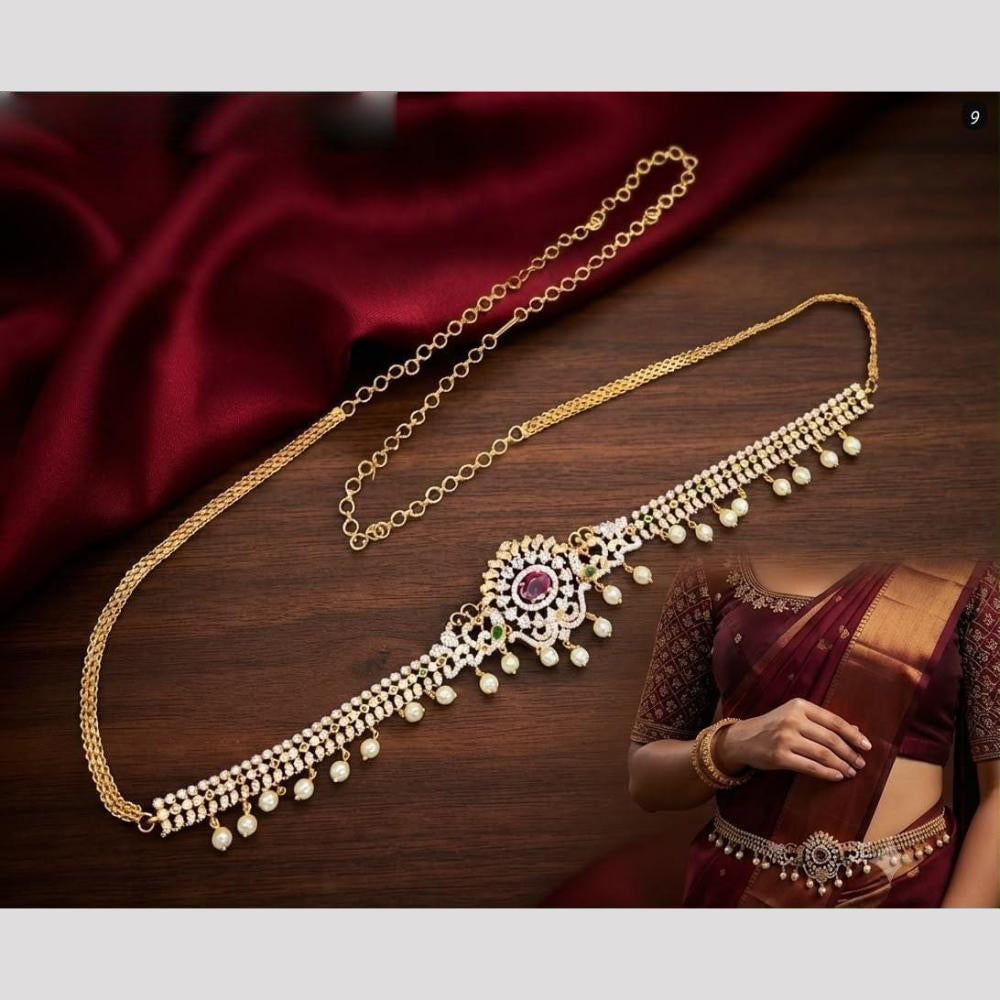 Tanish Art Jewellery Timeless Pota Stone And Pearls Kamarbandh