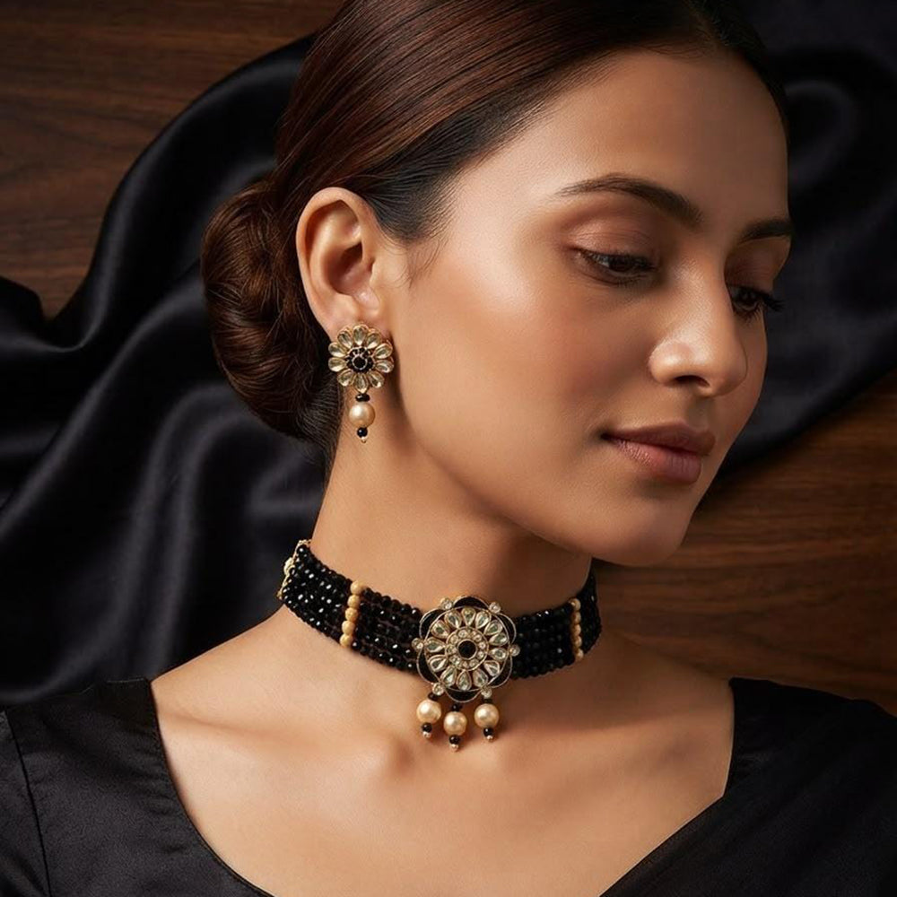 Tanish Art Jewellery Polki Kundan And Pearl Choker Necklace Set