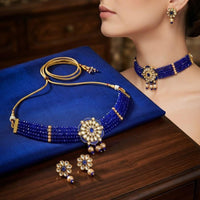 Tanish Art Jewellery Polki Kundan And Pearl Choker Necklace Set