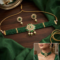 Tanish Art Jewellery Polki Kundan And Pearl Choker Necklace Set