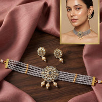 Tanish Art Jewellery Polki Kundan And Pearl Choker Necklace Set