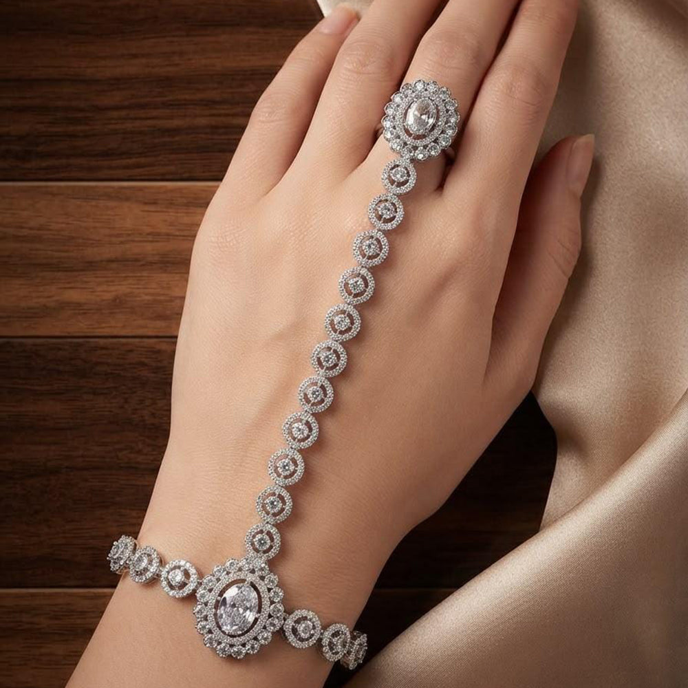Tanish Art Jewellery Royal American Diamond Hath Panja