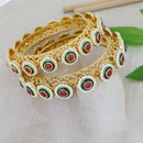 Tanish Art Jewellery Luxury Pota Stone And Pearl Bangles Set