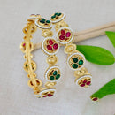 Tanish Art Jewellery Luxury Pota Stone And Pearl Bangles Set