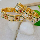 Tanish Art Jewellery Luxury Pota Stone And Pearl Bangles Set