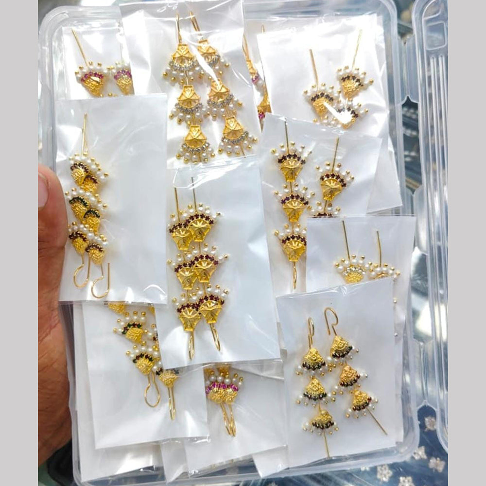 Tanish Art Jewellery Royal Austrian Stone And Pearl Earcuff Dangler Earrings