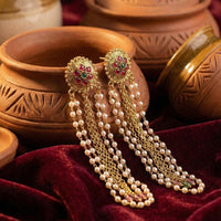 Tanish Art Jewellery Premium Pota Stone Beads Festive Dangler Earrings