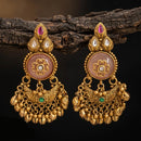 Tanish Art Jewellery Premium Copper Pota Stone And Pearl Dangler Earrings 