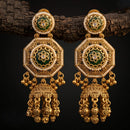 Tanish Art Jewellery Premium Copper Pota Stone And Pearl Jhumki Earrings 
