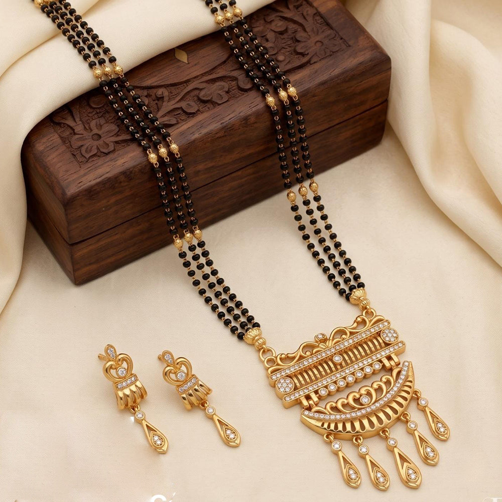 Tanish Art Jewellery Elegant Austrian Stone And Beads Mangalsutra Set
