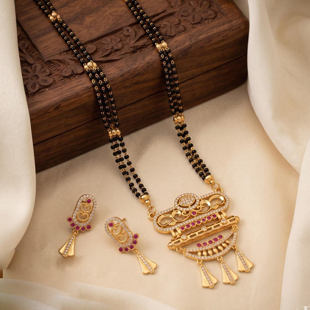 Tanish Art Jewellery Elegant Austrian Stone And Beads Mangalsutra Set