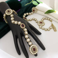 Tanish Art Jewellery Royal Pota Stone Hath Panja