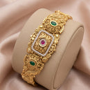 Tanish Art Jewellery Premium Pota Stone And Pearl Statement Bracelet 