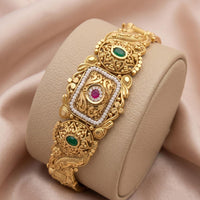 Tanish Art Jewellery Premium Pota Stone And Pearl Statement Bracelet 