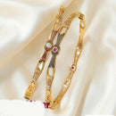 Tanish Art Jewellery Luxury Pota Stone And Meenakari Bangles Set