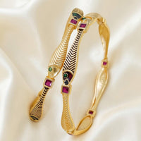 Tanish Art Jewellery Luxury Pota Stone And Meenakari Bangles Set