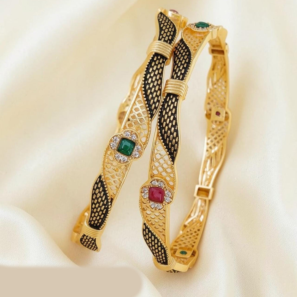 Tanish Art Jewellery Graceful Pota Stone Traditional Bangles Set