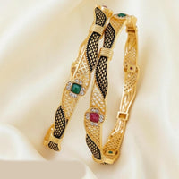 Tanish Art Jewellery Graceful Pota Stone Traditional Bangles Set
