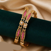 Tanish Art Jewellery Luxury Pota Stone And Meenakari Bangles Set