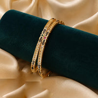 Tanish Art Jewellery Graceful Austrian Stone And Meenakari Bangles Set