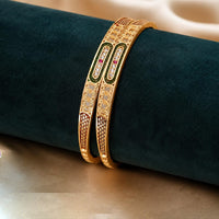 Tanish Art Jewellery Graceful Austrian Stone And Meenakari Bangles Set