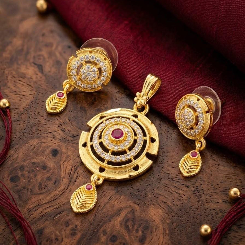 Tanish Art Jewellery Traditional Pota Stone Pendant Set