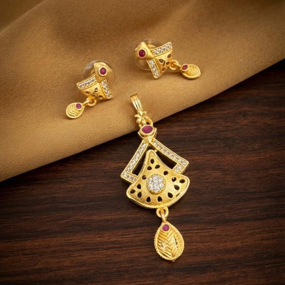 Tanish Art Jewellery Traditional Pota Stone Pendant Set