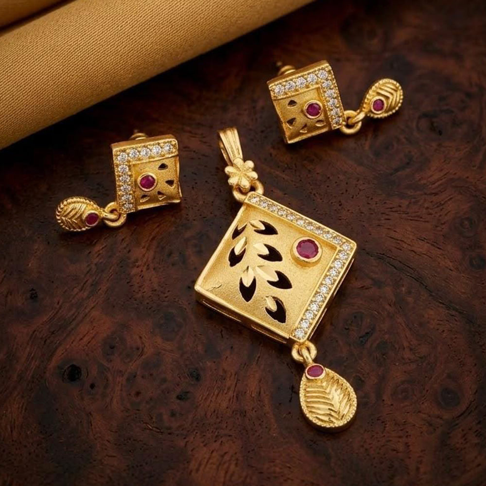 Tanish Art Jewellery Traditional Pota Stone Pendant Set