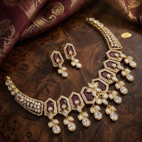 Tanish Art Jewellery Designer American Daimond Necklace Set