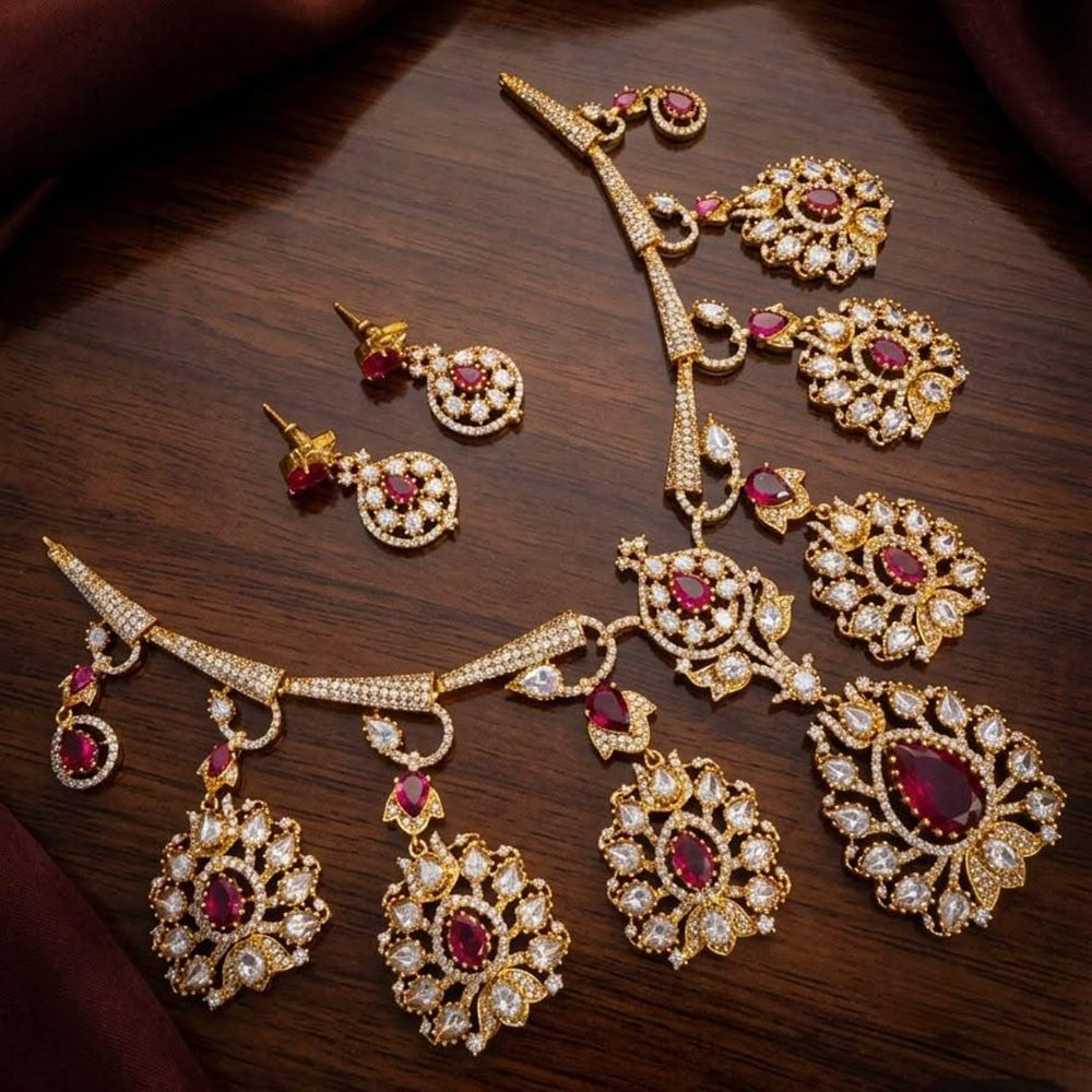 Tanish Art Jewellery Designer American Daimond Necklace Set