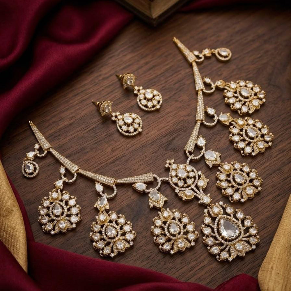 Tanish Art Jewellery Designer American Daimond Necklace Set