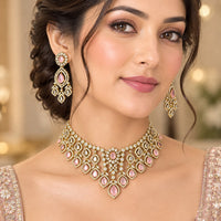 Tanish Art Jewellery Designer American Daimond Choker Necklace Set